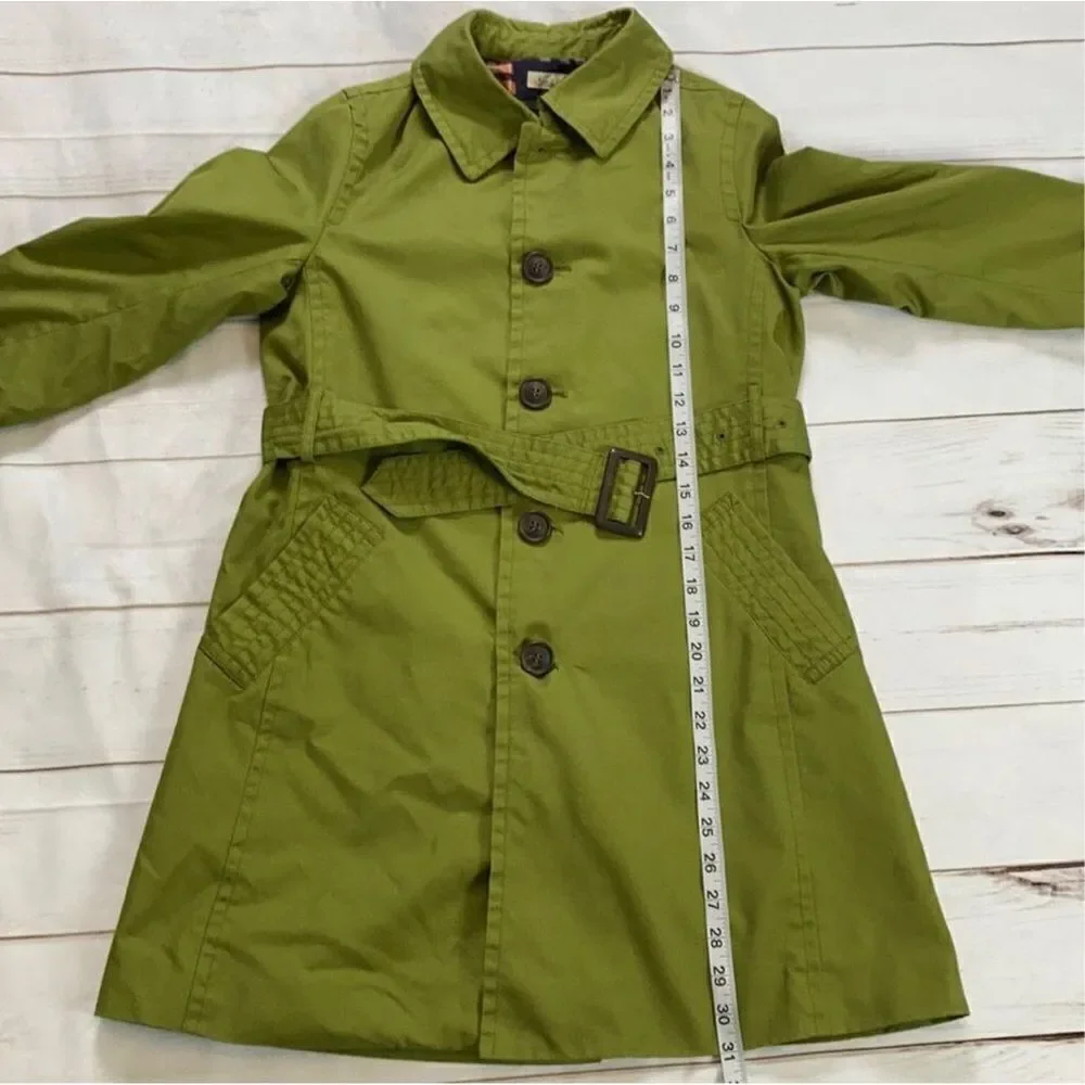 Ropé Picnic Green Belted Trench Coat Size 38/Small - Picture 7 of 10